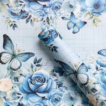 Blue Rose and Butterfly