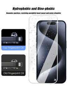 2 件超高清全覆盖屏幕保护膜，银色闪光边缘，高清晰度和透明度，9H 硬度，保护眼睛，高响应度，耐刮擦，兼容 7-16/17/17 Air/17 Pro/17 Pro Max 系列 - 無色 - 查看 5