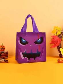 4件-22件万圣节无纺布礼品袋手提袋猫精灵鬼魂女孩木乃伊吸血鬼僵尸南瓜礼物防水包装袋 - 彩色 - 查看 5