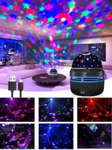 星空投影 LED 灯，带遥控器的多色图案，星星、月亮和浪漫的星空氛围，水晶立方体 LED 投影灯，床头灯和睡眠灯，银河星空投影仪，卧室夜灯投影仪