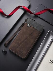 Men's Wallet, Fashion Large Capacity Multi-Card Slots Casual Phone Pouch Coin Purse Handbag Wristlet Wallet Gifts For Men Cowboy Christmas Gifts Vintage Black Purse Card Holder New Year Gift Valentine'S Day