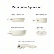 4/5/9pcs Detachable Handle Cookware Set, Non-Stick Pots And Pans Set, Suitable For Gas Stove, Induction Cooktop, Electric Ceramic Hob, Halogen Cooker. (Pots And Pans Are Oven-)