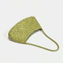 Handmade Woven Bag, Fashion Leather 2025 New High-End French Retro Baguette Underarm Shoulder Bag, Chic Tote Handbag - Multicolor - View 5