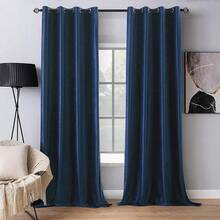 2 Panels Blackout Curtains Solid Soft Grommet Mustard Yellow Thermal Insulated Soundproof Room Darkening Curtains/Drapes/Panels Fall Living Room Bedroom 52 X 90 Inch - 皇家藍 - 查看 1