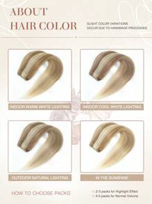 Sew In Hair Extensions Real Human Hair Remy Weft Straight Human Hair Bundles Hand Tied Double Weft Hair Sew In Weft Hair Extensions Human Hair Halloween Costumes For Holiday Festival Essentials Bride Festival Gift - S18/613 - View 7