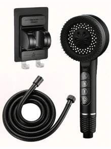 3件套布拉格钢琴键手持花洒，三档高压节水按摩花洒，ABS塑料多功能壁挂式花洒喷头，配有59英寸软管和易于安装的支架，是酒店、公寓、家庭浴室的理想之选，现代浴室和夏季淋浴必备品，完美的浴室配件和浴室工具礼品