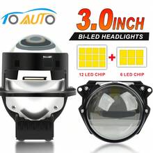 2 PIEZAS TOAUTO Lentes de proyector de faros Bi LED de 3 pulgadas para luces LED de Hella, proyector de 120W y 40000LM, accesorios de automóvil - Blanco - Ver 13