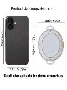 1pc Elegant Lace Design Jewelry Tray - Ideal For Photography Props, Still Life Arrangement And Decorative Storage, Photography Background Decorative Tray, Small Size Suitable For Rings Or Earrings, 2.95in/4.45in