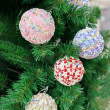 4 piezas Adornos de bolas de Navidad, Bolas de Navidad únicas con lentejuelas, Decoraciones de árbol de Navidad, Regalos de Navidad, Adecuado para Navidad, Acción de Gracias, Decoración de árbol de Navidad, Exhibición de ventana de hotel, Decoración de escenas festivas, Perfecto para Navidad, Ideal para la decoración del hogar en Acción de Gracias, Decoraciones navideñas, Decoración de habitación de invierno