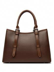 2025 时尚女士手提包经典皮革手包奢华单肩包设计师大号托特包女士斜挎包女包 - 棕色 - 查看 7