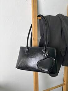 春夏新款女士单肩包，时尚心形腋下包，韩版小众设计百搭手提包，高品质Ankla红色单肩手提包托特包，