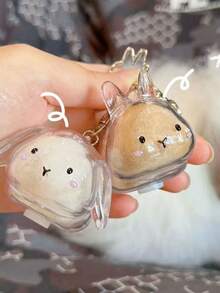 1 件透明兔毛纪念品胶囊、宠物毛发存储钥匙扣、多功能宠物纪念吊坠、毛发存储袋、宠物毛发存储和保护纪念品、密封宠物毛皮存储 DIY 纪念吊坠、送给兔子爱好者和宠物失踪同情的礼物、纪念心爱宠物的理想选择、宠物配饰、独特的个性化宠物配饰