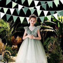 32Ft Sage Green Party Decorations Avocado Green Triane Flag Fabric Banner Pennant Bunting Garland Streamers For Birthday Wedding Baby Shower June  Summer Golf Christmas Outdoor Party Decor-0162 - 鼠尾草綠 - 查看 4