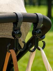 1/2/4個嬰兒車掛鉤、自行車掛鉤，可用於掛包與購物，可調節掛鉤，汽車座椅掛鉤，適用於嬰兒車、推車、自行車、電動滑板車 - 彩色 - 查看 2
