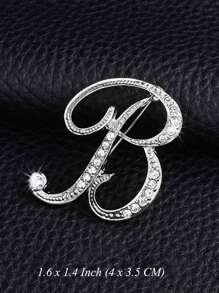 Vintage Versatile Men's English Letter Brooch, Suit Lapel Flower Badge, Unisex Fashionable Large Pin Clothing Accessory, High-End Suit Decoration, Sweater/Jacket Pins, Suitable For Parties, Weddings, Birthdays, Daily Wear, Holiday Gifts