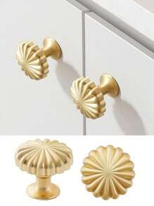 Gold Cabinet Handles, Brushed Brass Zinc Alloy Drawer Pulls, Kitchen Cabinet Hardware Accessories - Gold - View 1