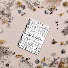 1PC Black & White Daily Undated Planner – Sleek Spiral Time-Blocking Organizer With Priority Tracker, Habit & Gratitude Sections – Perfect For Home, Office & Academic Use Productivity Notebook