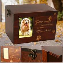 Pet Cremation Urn Ash Urns For Dogs Casket Wooden Box Commemorate Memory Box - 棕色 - 查看 2