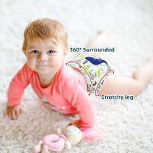 3/6片装可重复使用婴儿尿布，刺绣可重复使用婴儿训练内衣，男孩女孩学习内衣，透气，柔软舒适 - 彩色 - 查看 6