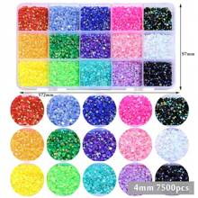 3mm/15000pcs 4mm/7500pcs 5mm/3750pcs Resin Rhinestones For Crafting, 15 Colors Flatback Gems For Phone Case, Bedazzling Flatback Crystal Rhinestones Diamonds For Clothes Accessories DIY