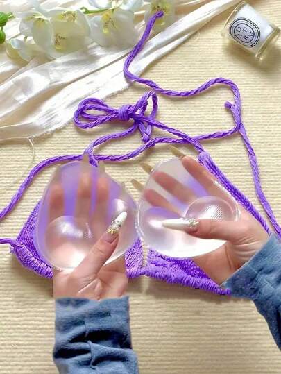 2/4pcs Invisible Silicone Bra Pads - Supportive Swimwear Inserts & Push-Up Enhancers, Soft, Washable, Reusable For Seamless Shaping, Perfect For Bikinis, Bridal Outfits, Pool/Beach Events, And Parties, Swimwear Accessories
