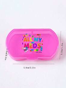 1pc Oval-Shaped Letter Printed Dual-Layer Portable Pill Box, Mini Storage Case, Personalized Creative Letter Gift, Suitable For Travel, Outdoor Activities, Putting In Bags/Pockets, Unique Design Travel Storage Box, Medicine Storage Box, Home And Dorm Medication Organizer, Back To School Essential - Multicolor - View 8