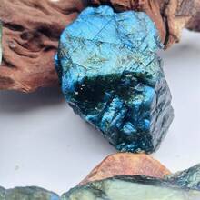 1块天然拉长石原石，散发香气，晶体粗糙，不对称矿石，灵气疗愈石，蛋白石，梅花碧玺矿物标本，家居装饰，花园毕业礼物，无需用火，芳香疗法 - 彩色 - 查看 10