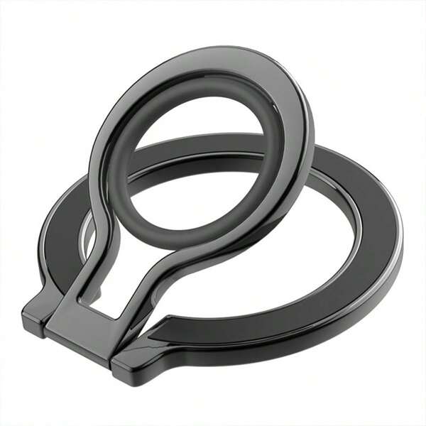 1 pieza Anillo magnético MagSafe, Soporte de teléfono con agarre magnético, Pegatina magnética circular, Adsorción magnética de doble cara compatible con teléfonos Apple, Soporte de teléfono magnético plegable multifuncional con fuerte adsorción magnética y soporte
