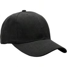 Bulk Lot 12-Pack Adjustable Size Plain Blank Solid Color Baseball Caps - Black - View 3