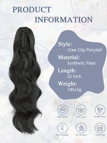 Ponytail Extension 22inch Long Curly Wavy Drawstring Ponytail Hair Breathable Hair Net Increase Comfort Made Of Synthetic Fiber Suitable For Women Daily Or Party Use