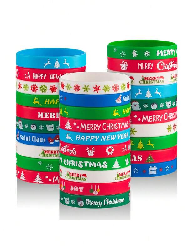 12 chiếc/6 chiếc - Vòng tay silicon Giáng sinh, Túi đựng vòng tay cao su, Vòng tay dễ thương cho tiệc Giáng sinh, Quà tặng ngày lễ rời, Ruột tất, Vòng tay silicon Giáng sinh vui vẻ - Vòng tay cao su cho tiệc lễ, Đồ nhét tất và quà tặng Giáng sinh, Quà tặng dự tiệc, Vật dụng trang trí, Đồ trang trí Giáng sinh, Đồ trang trí mùa đông, Đồ trang trí Giáng sinh