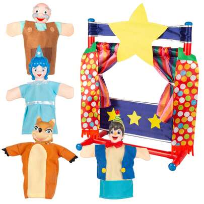 Color Baby Conjunto de teatro de fantoches Pinóquio com 4 fantoches de 25 cm, fantoches com personagens do conto clássico, materiais macios e seguros, para encenar histórias, brincar em grupo ou em família. ✅ Entrega em 24/48 horas para Espanha (península).