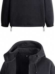 Men's Long Sleeve Autumn/Winter Thick Hooded Jacket, Casual & Fashionable Fleece Jacket