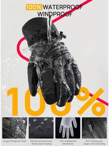 ¡RecomendadoTRENDOUX Guantes de invierno para esquí resistentes al agua: 3M Thinsulate -40 °   F a prueba de viento cálido hombre mujer guantes aislados con pantalla táctil antideslizante¡Top de Temporada - Negro - Ver 4