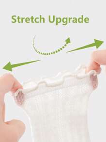 5 Pairs White Lace Breathable Cartoon Sweet Skin-Friendly Comfortable Soft Mid-Calf Socks For Home, School, Outdoor Sports