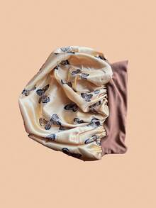 1 件装时尚优雅蝴蝶印花头套发帽睡眠帽 - 黑色 - 查看 8