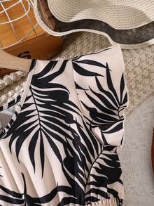 Left Mama Girls Striped Retro Sleeveless Dress, Summer - Black - View 4