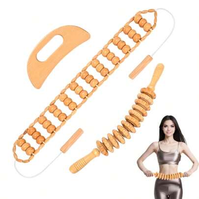 SilvaLex Wooden Massage Tool, Full Body Massager, Hand Massager, Leg Massager, Shoulder Massager, Neck Massager, Face Massager, Back Massager, Waist Massager, Multi-Functional Body Massage Tool, Body Relaxation Tool, Suitable For Home Use, Can Be Given As Holiday Gifts To Family, Friends, And Classmates For Occasions Like Thanksgiving, Christmas Eve, And Christmas