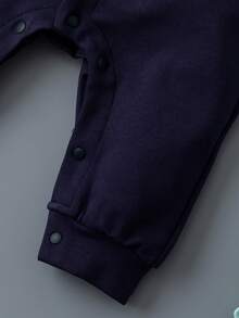 Baby Boy Plaid 2 In 1 Long Sleeve Gentleman Romper, Blue - Blue - View 8