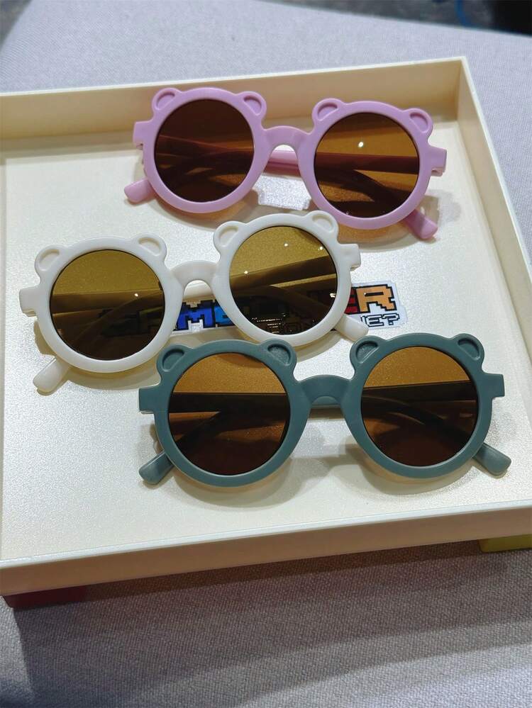 3副儿童可爱彩色休闲眼镜，适合海滩、户外活动和返校季佩戴 - 彩色 - 查看 4