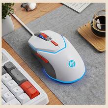 HP G360高顏值拼色電競滑鼠：巨集編程一鍵連招，人體工學握感，精準追蹤感應器，遊戲制勝利器 白灰 - 白灰 - 查看 1