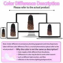 18/24 Inch Goddess Faux Locs Crochet Hair 1/6 Packs/Lot Soft Locs Wavy Crochet Braids Dreadlocks 3 Tone Curly Wavy Twist Braiding Hair Extensions African Roots Braid - Multicolor - View 11