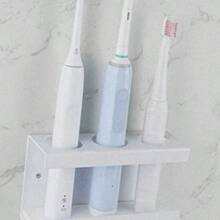 Electric Toothbrush Holder For Bathroom Wall Self Adhesive Toothbrush Storage Rack With Diatomite Dish Compatible With Philips 4100 5100 6100 6500 7500 9300 White - as pic - View 1