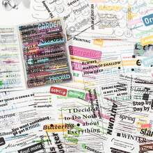 1 Pack Of 20pcs Unexpected Series English Sticker Book, Waterproof Material For Ins Style Scrapbooking DIY Decoration Stickers, Back To School - Multicolor - View 11