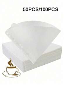 Hârtie de filtru pentru cafea V01, 50/100 bucăți, hârtie de filtru în formă de V, hârtie de filtru naturală pură, nealbită, potrivită pentru filtre de cafea și ceai, utilizată pentru filtrarea impurităților din cafea