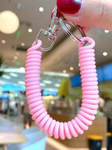 8 件可伸缩弹簧钥匙扣，带龙虾扣，弹簧带安全绳，手机弹性腕带绳挂绳弹簧钩 - 彩色 - 查看 17