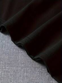 SU ER 男士时尚印花宽松短袖T恤 | 精致设计 | 夏季必备 | 易于搭配，展现您的风格 - 黑色 - 查看 4