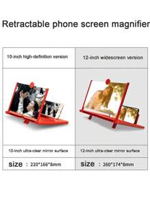 1pc ABS Plastic Screen Magnifier With Stand: New ABS Plastic Pull-Out HD Video Phone Screen Magnifier For 10-Inch, 12-Inch, Curved 12-Inch Desktop Slouchy Magnifying Glass Stand (Excellent For Night Use)