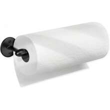 interDesign Orbinni Porta Rollo - Portarrollos de Pared para un Rollo - Sencillo Soporte para Papel de Cocina - Metal Bronce - Negro Mate - Ver 2