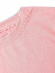 Women's Vintage Western Pattern T-Shirt - Soft Pink Nostalgic Style "Some Of You Don't Know What Happened To Earl" Crew Neck Loose Top - Suitable For Country Western Theme Parties And Everyday Wear, Casual Breathable Apparel For All Seasons, Weekend Style With Fun Print, Easy-Care Fashion Item - 粉紅色 - 查看 3